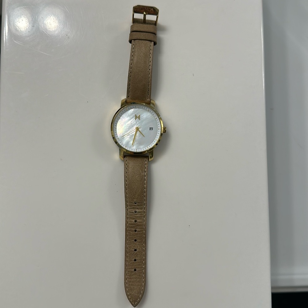 MVMT watch with pearl face
